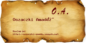 Oszaczki Amadé névjegykártya
